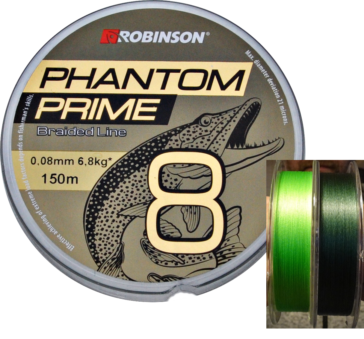 Šnúra ROBINSON Phantom Prime X8 svetlo zelená
