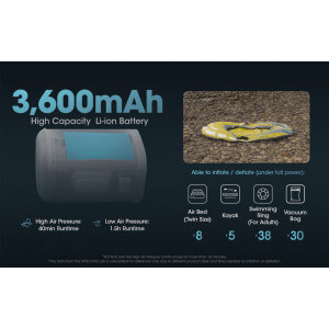 Obrázek 14 k Elektrická pumpa NITECORE AP10 - pumpa, vakuovač, svítilna