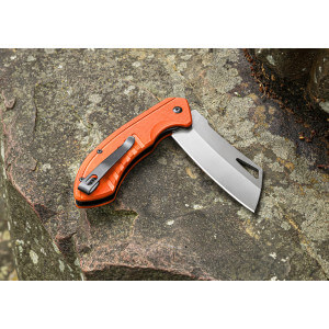 Obrázek 2 k Skládací nůž SMITH`S Rally Titanium Finished Cleaver Blade, Blaze Orange