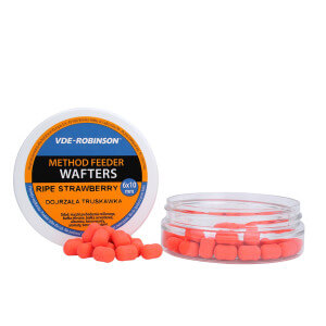 Vyvážené boilie VDE-ROBINSON Wafters 6x10 mm, 15 g zralá jahoda