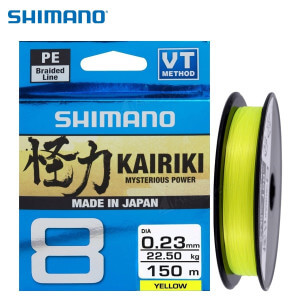 Šňůra SHIMANO Line Kairiki 8 Yellow, 150 m