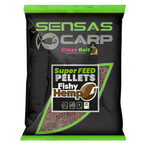 Pelety SENSAS Super Feed Pellets Fishy Hemp, 650 g