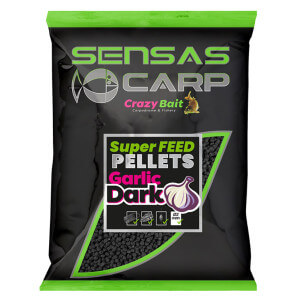 Pelety SENSAS Carp Super Feed Pellets, 650 g, Garlic Dark