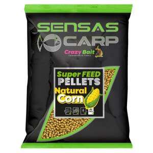 Pelety SENSAS Carp Super Feed Pellets, 650 g, Natural Corn