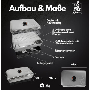 Obrázek 6 k Udírna Eversmoke Deluxe Edelstahl Tischräucherofen