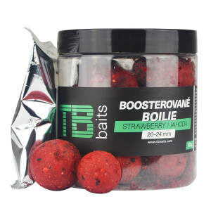 Dipované boilie TB Baits Boosted Strawberry, 120 g