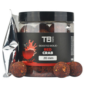 Dipované boilie TB Baits Boosted Red Crab, 120 g
