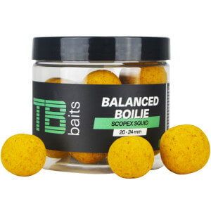 Vyvážené boilie TB Baits Balanced Scopex Squid + atraktor