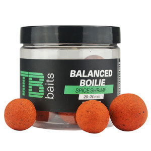 Vyvážené boilie TB Baits Balanced Spice Shrimp + atraktor