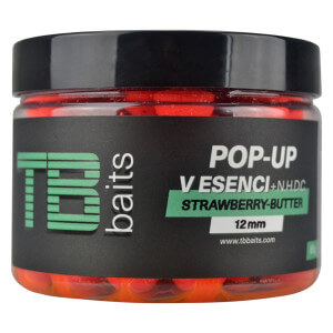 Boilie TB Baits Pop Up Strawberry Butter + NHDC, 16 mm, 65 g
