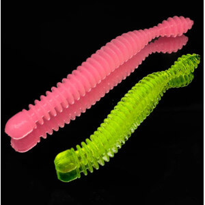 Nástraha HARMONY BAITS Super Worm, Cheese, 70 mm, 7 ks