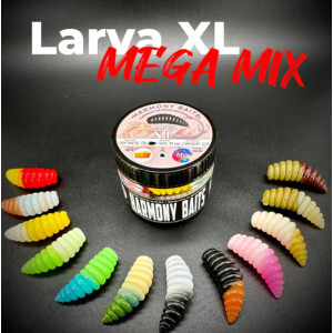 Nástrahy HARMONY BAITS Mega MIX Larva XL, 37 mm, 12 ks