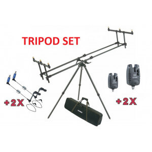 SET = stojan MIVARDI Tripod Premium + 2x signalizátor + 2x swinger