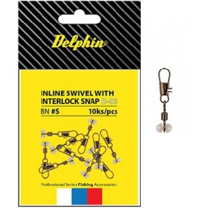 Obratlík s karabinkou DELPHIN Inline Head Swivel with Interlock snap