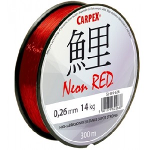 CARPEX Neon Red 300m priemer 0,26mm, nosnosť 14kg