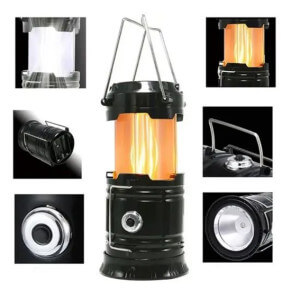 Obrázok 3 k Lampa FLAME Lamp MH-5800H s efektom plameňa a solárnym nabíjaním, modrá