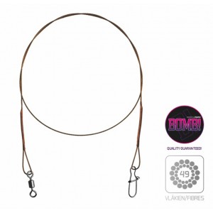 Ocelové lanko DELPHIN Bomb s obratlíkem a karabinkou