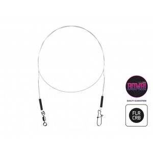Fluórokarbónové lanko DELPHIN BOMB! s obratlíkem a karabinkou