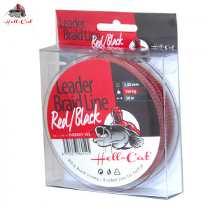 Návazcové šňůra HELL-CAT Leader Braid Line Red/ Black