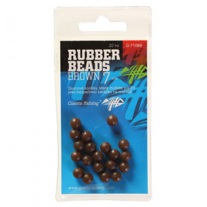 Guličky GIANTS FISHING Rubbers Beads Transparent Brown