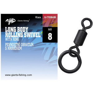 Obratlíky GIANTS FISHING Long Body Rolling Swivel with Ring