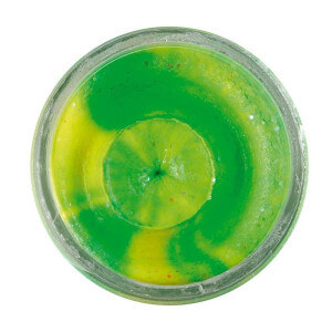 Těsto BERKLEY PowerBait Extra Scent Glitter Trout Bait, Fluo Green/ Yellow