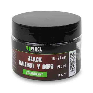 Pelety NIKL Black Halibut v dipe Jahody