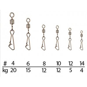 Karabinka a obratlík DELPHIN Rollings swivel with Hooked snap