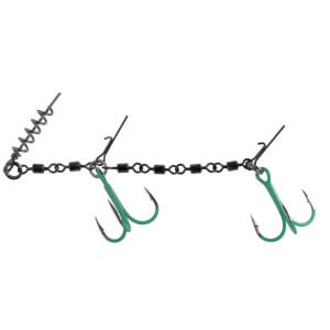 Montáž MIKADO Jaws Double Evo Stinger Fluo