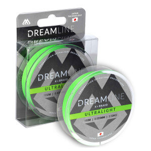 Pletená šnúra MIKADO Dreamline Ultralight, 150 m, fluo zelená