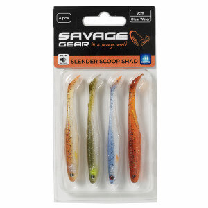 Nástraha SAVAGE GEAR Slender Scoop Shad, Clear Water Mix