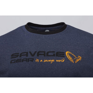 Obrázek 4 k Tričko SAVAGE GEAR Signature Logo T-Shirt Blue Melange