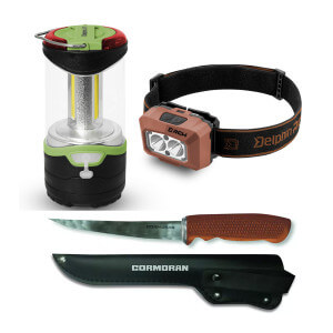 <strong>VÁNOČNÍ BALÍČEK</strong><br/>Čelovka DELPHIN RGW Pro + lampa + filetovací nůž