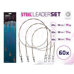 Ocelové lanko DELPHIN BOMB! 49 vláken, s obratlíkem a karabinkou