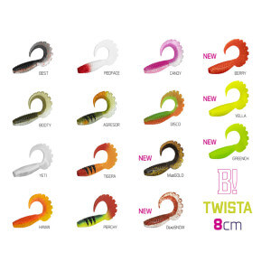 Umělá nástraha DELPHIN Twista UVs, 8 cm, 5 ks