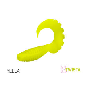 Umělá nástraha DELPHIN Twista UVs 10 cm, 5 ks Yella