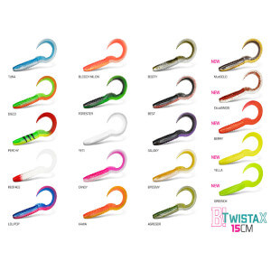 Nástrahy DELPHIN TwistaX Eeltail UVs 15 cm, 5 ks