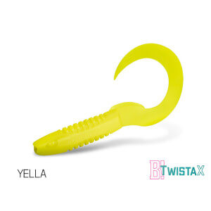 Nástrahy DELPHIN TwistaX Eeltail UVs 15 cm, 5 ks Yella