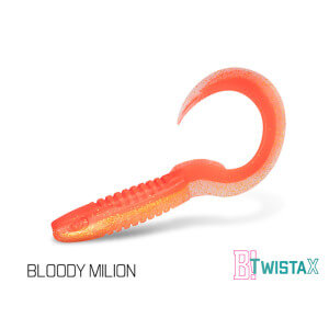 Nástrahy DELPHIN TwistaX Eeltail UVs 15 cm, 5 ks Bloody Milion