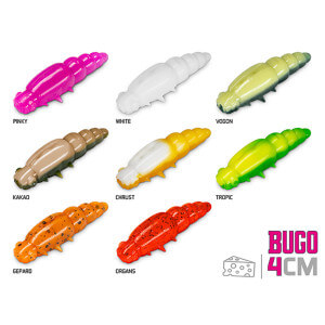 Umělá larva DELPHIN Bugo Cheese, 4 cm, 15 ks