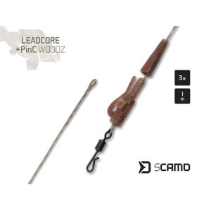 Obrázok 2 k Nadväzec DELPHIN sCamo Leadcore + PinC Woodz, 3 ks