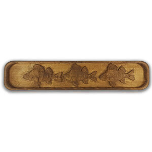 Dřevěný obraz "Okouny", A14 43x9 cm