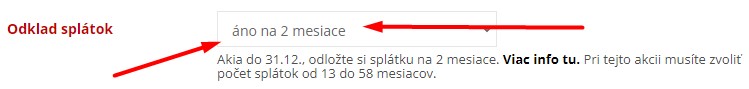 Odklad splátok 2 mesiace, info blok
